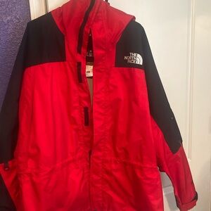 The North Face Red and Black Waterproof Hooded Jacket